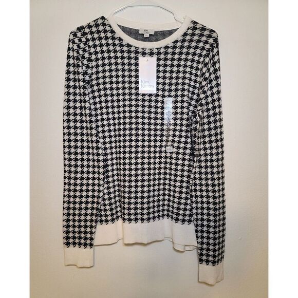 Kim Rogers Sweaters - Kim Rogers Black White Long Sleeve Sweater Size P/L Large Petite Womens